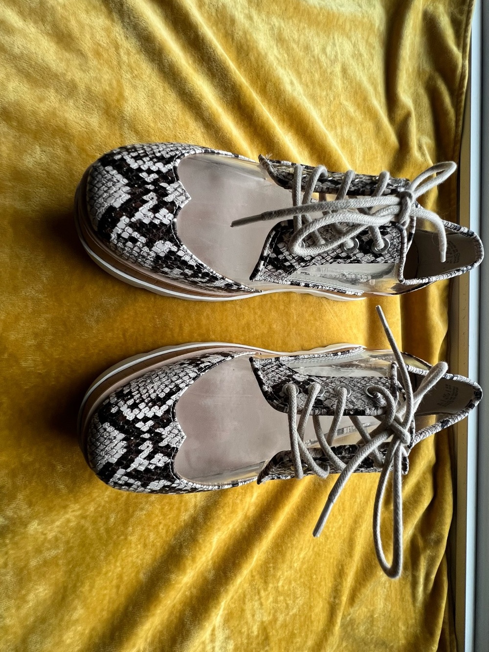 Aldo Snake-Print Lace-Up Sneakers - Black & Cream